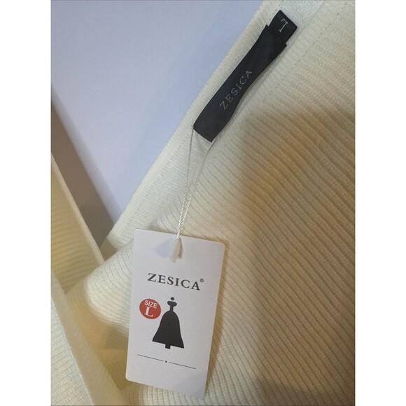 Zesica Womens Sweater Faux Wrap Knit Bow Feminine Sexy‎ Bat Wing Sleeve NWT - Picture 2 of 6